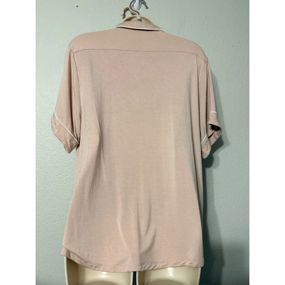 Cozy Earth Bamboo Pajama Set Blush Pink Short Sleeve Top and Shorts Size M
